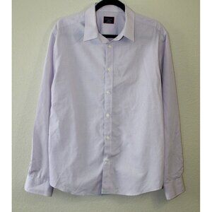 Untuckit Mens Pink Check Long Sleeve Cotton Button Up L